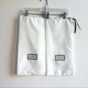 Gucci dust bags / set of 2 / white with black ties